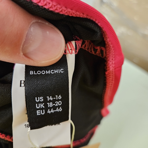 BloomChic Vibrant Pink and Black Swimsuit - Picture 3 of 3